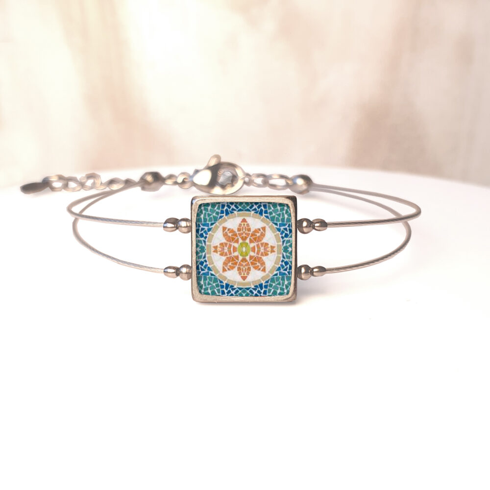 A138(19) Orange Flower Mosaic