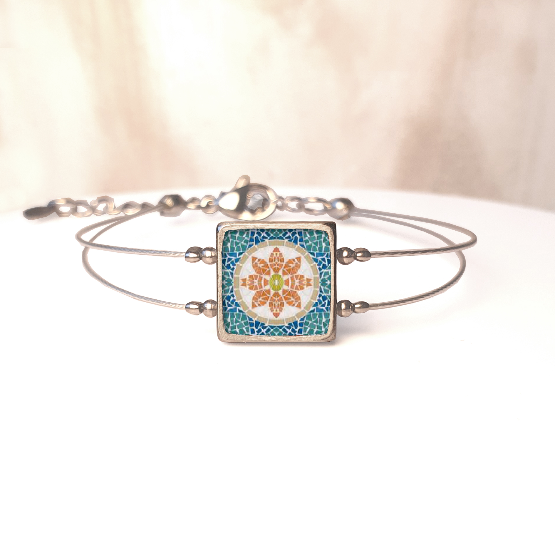 A138(19) Orange Flower Mosaic