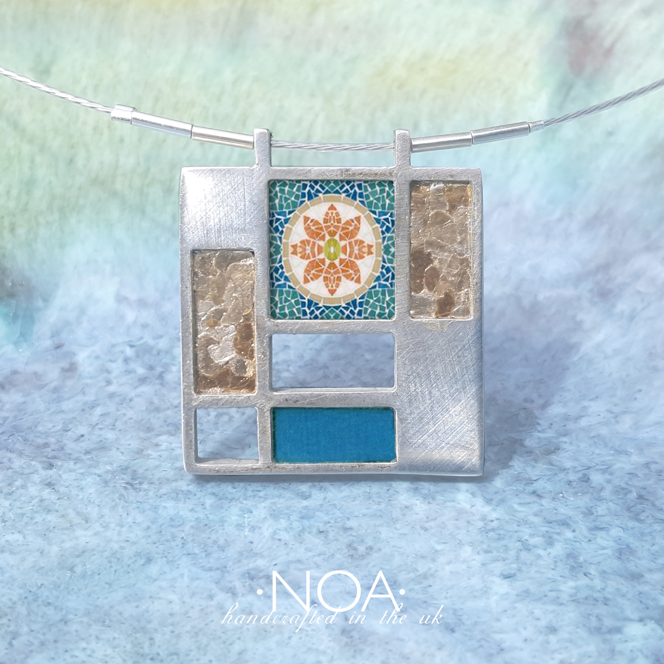 A136 (11) Orange Flower Mosaic