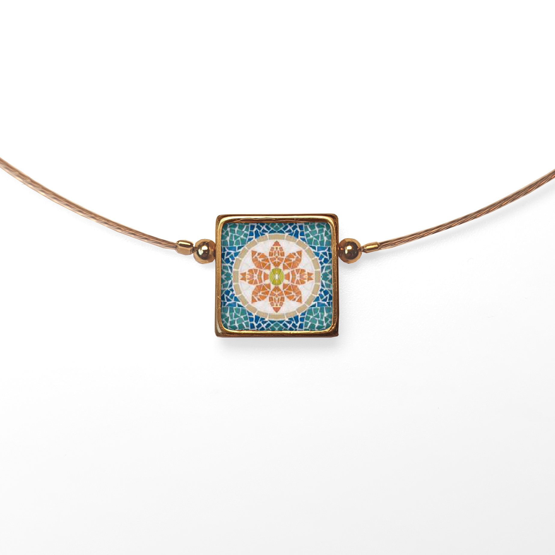B101 (19) Orange Flower Mosaic