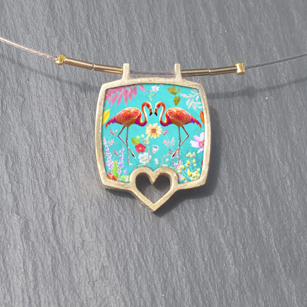 B159 (2) Love Flamingos