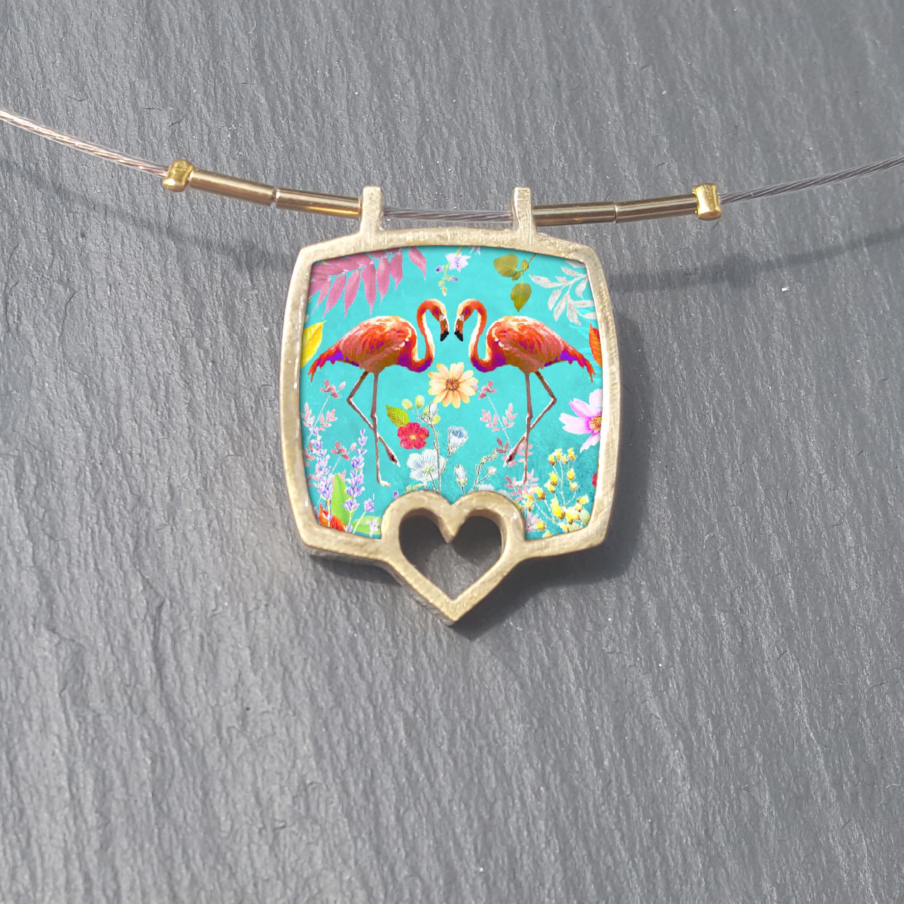 B159 (2) Love Flamingos