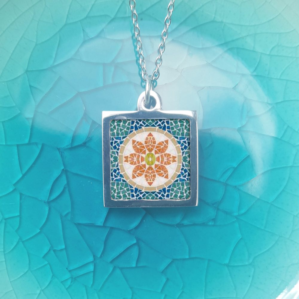 ST312 (18) Orange Flower Mosaic