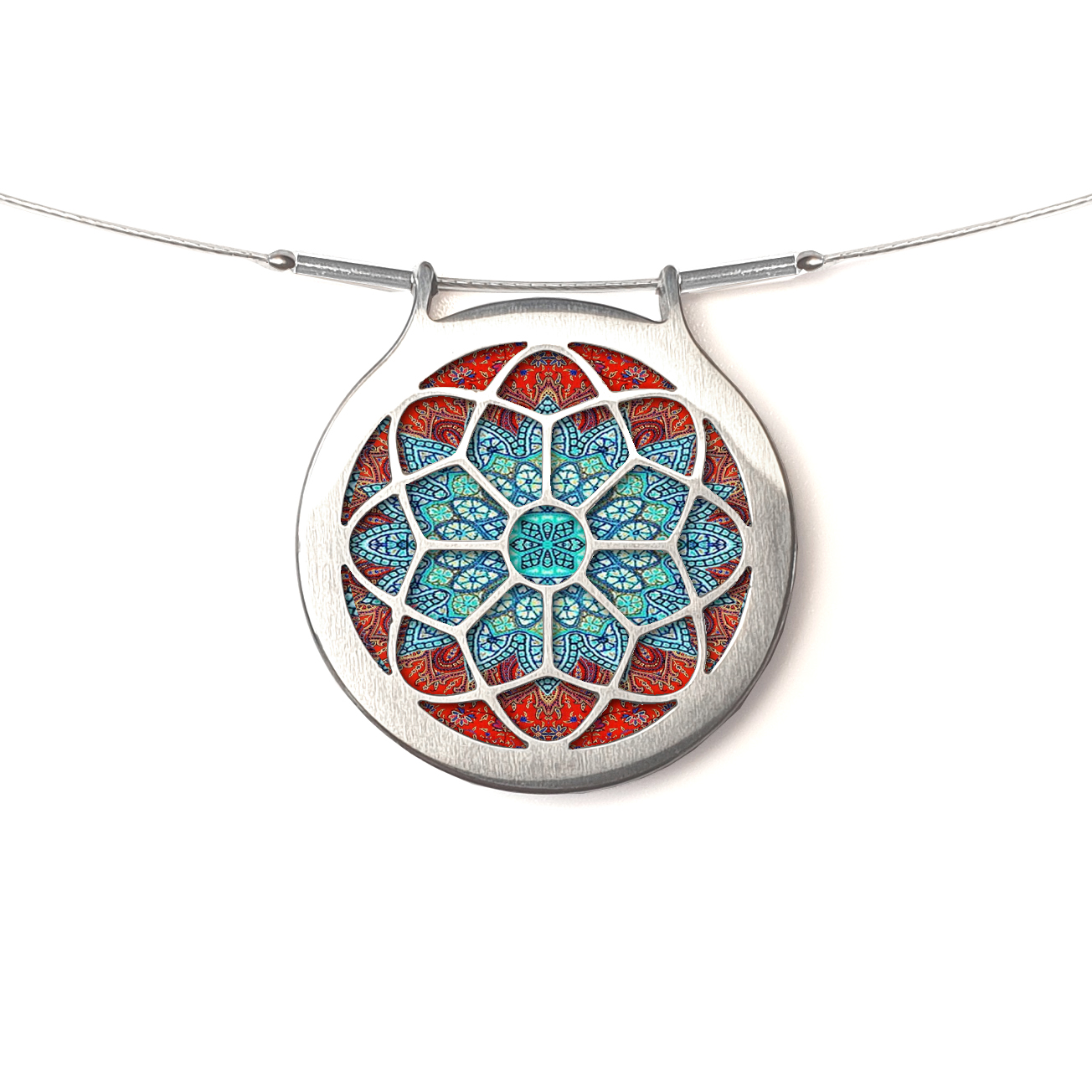 A147 (15) Turquoise & Red Mandala