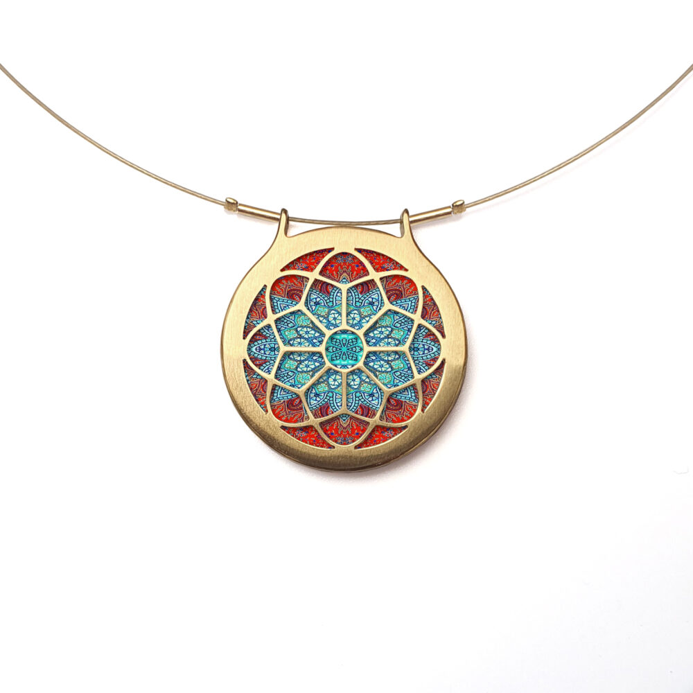 B147 (15) Turquoise & Red Mandala