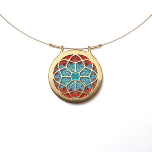 B147 (15) Turquoise & Red Mandala